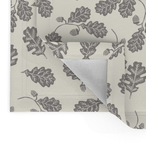 Oak leaves nature botanical fall autumn fabric pattern cream