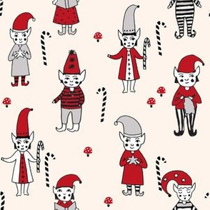 Santa's Elves christmas cute fabric pattern holiday spirit champagne