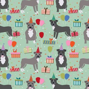 Pitbull birthday party presents dog breed fabric mint