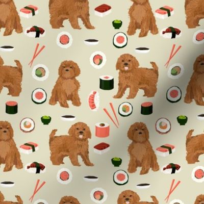 ruby Cavoodle cavapoo dog breed fabric sushi