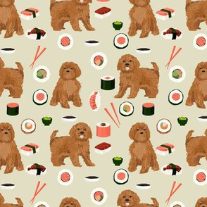 ruby Cavoodle cavapoo dog breed fabric sushi