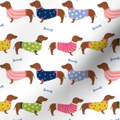 Dachshund red coat dog breed pet fabric pattern sweater