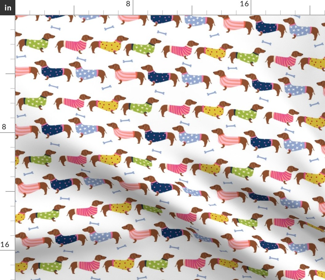 Dachshund red coat dog breed pet fabric pattern sweater