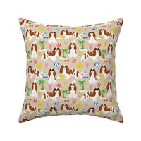 cavalier king charles spaniel beach fabric - bleheim cavalier - sand