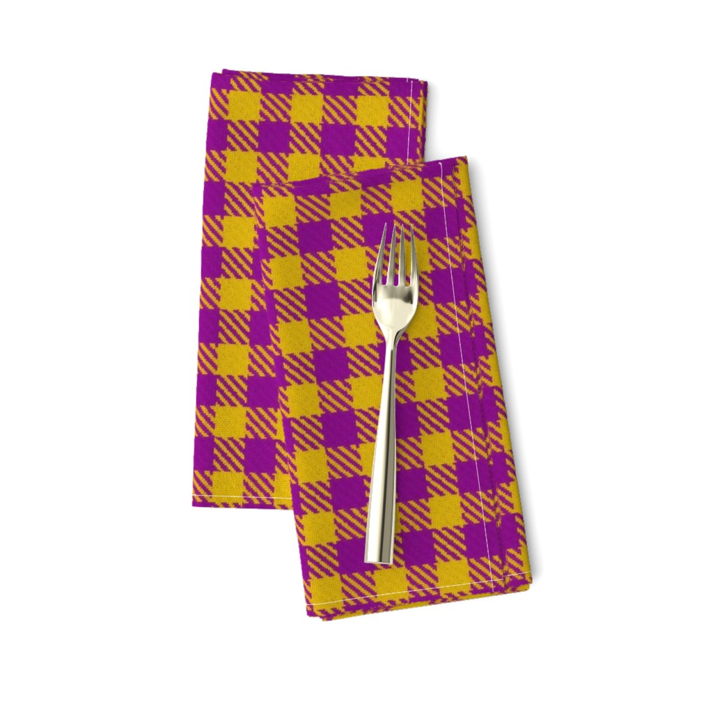 Purple and Gold Gingham Plaid