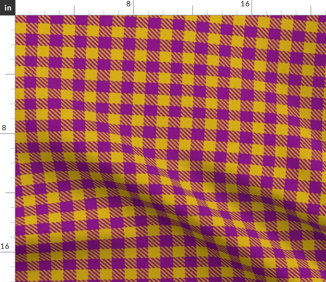 Purple and Gold Gingham Plaid