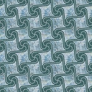Textured tiles in teal