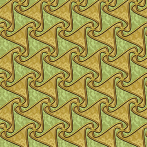 Triangle tiles in olive and tan