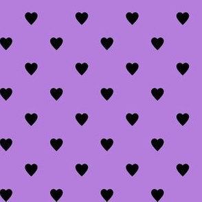 Black Hearts on Lavender Purple