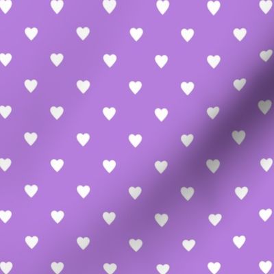 White Hearts on Lavender Purple