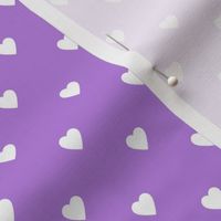 White Hearts on Lavender Purple
