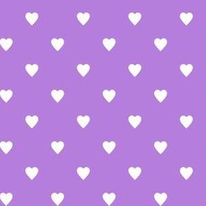 White Hearts on Lavender Purple