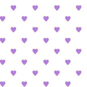 Lavender Purple Hearts on White
