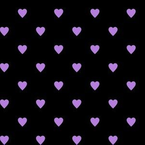Lavender Purple Hearts on Black