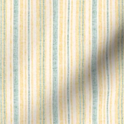 17-8AC Textured Linen Pinstripe Yellow  gold cream green || Mid-century modern  _ Miss Chiff Designs