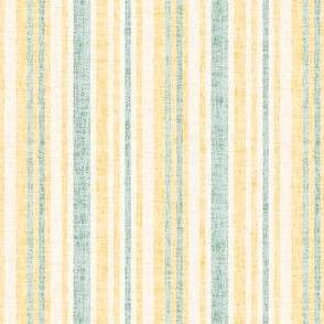 17-8AC Textured Linen Pinstripe Yellow  gold cream green || Mid-century modern  _ Miss Chiff Designs