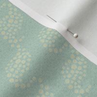 17-08Z Abstract ocean wave green || Linen texture Dots spots mid-century modern yellow gold 