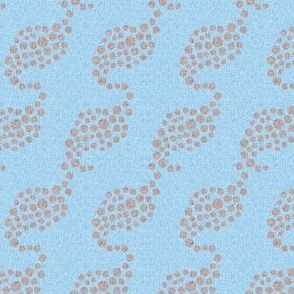 17-08V Abstract wave dots || Spots brown blue mid-century modern abstract 50s _ Miss Chiff Designs 