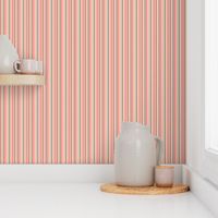 17-08Q Textured Pinstripe peach coral pink brown cream || pin stripe thin mid-century modern 