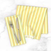 Cosy Kitchen Vertical Stripes - Narrow Lemon Frosting Ribbons with Snowy White and Cantaloupe