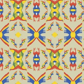 Tribal Pattern with Colorful Birds