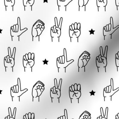 LOVE - sign language - white