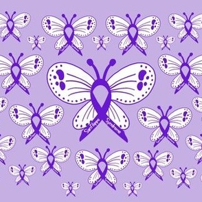 Sanfilippo Syndrome Butterfly Ribbon Mask Panel 9.5" wide