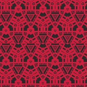 Red and Black Hexagon Geometric