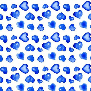17-12AA Watercolor blue hearts || royal sky valentine love indigo white watercolour wedding _ Miss Chiff Designs 
