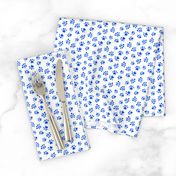 17-14D Small Dog Watercolor Paw Print || Animal spots dots pet bone indigo blue white _ Miss Chiff Designs 