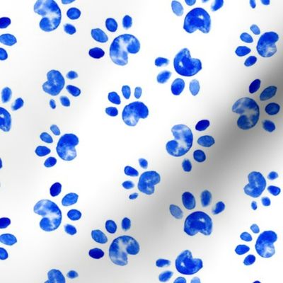 17-14C Large Dog Watercolor Paw Prints || Spots dots Royal Blue Pet Animal _Miss Chiff Designs 
