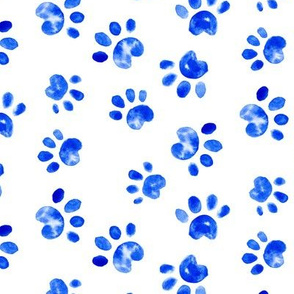 17-14C Large Dog Watercolor Paw Prints || Spots dots Royal Blue Pet Animal _Miss Chiff Designs 