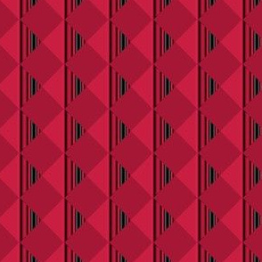 Red Art Deco Diamond Stripes