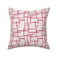 Abstract geometric raster checkered stripe stroke and lines trend pattern grid aubergine maroon