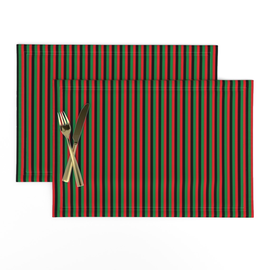 Quarter Inch Red, Black, Green Pan African Flag Vertical Stripes