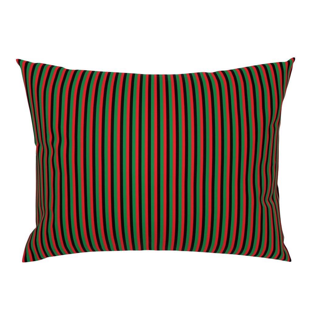 Quarter Inch Red, Black, Green Pan African Flag Vertical Stripes