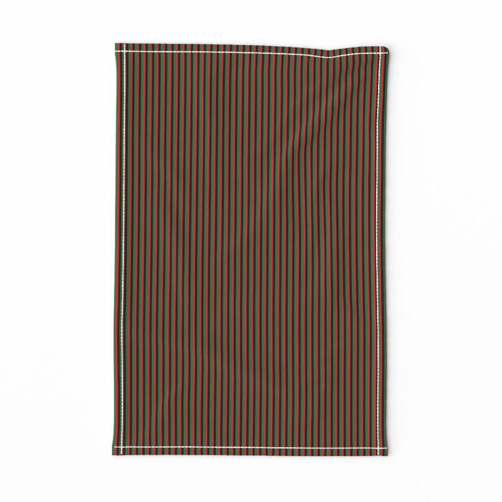 Pinstripe Red, Black, Green Pan African Flag Vertical (Eighth Inch)