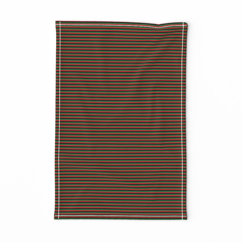 Pinstripe Red, Black, Green Pan African Flag Horizontal (Eighth Inch)