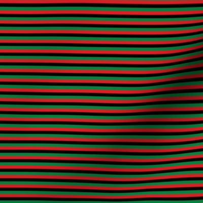 Pinstripe Red, Black, Green Pan African Flag Horizontal (Eighth Inch)