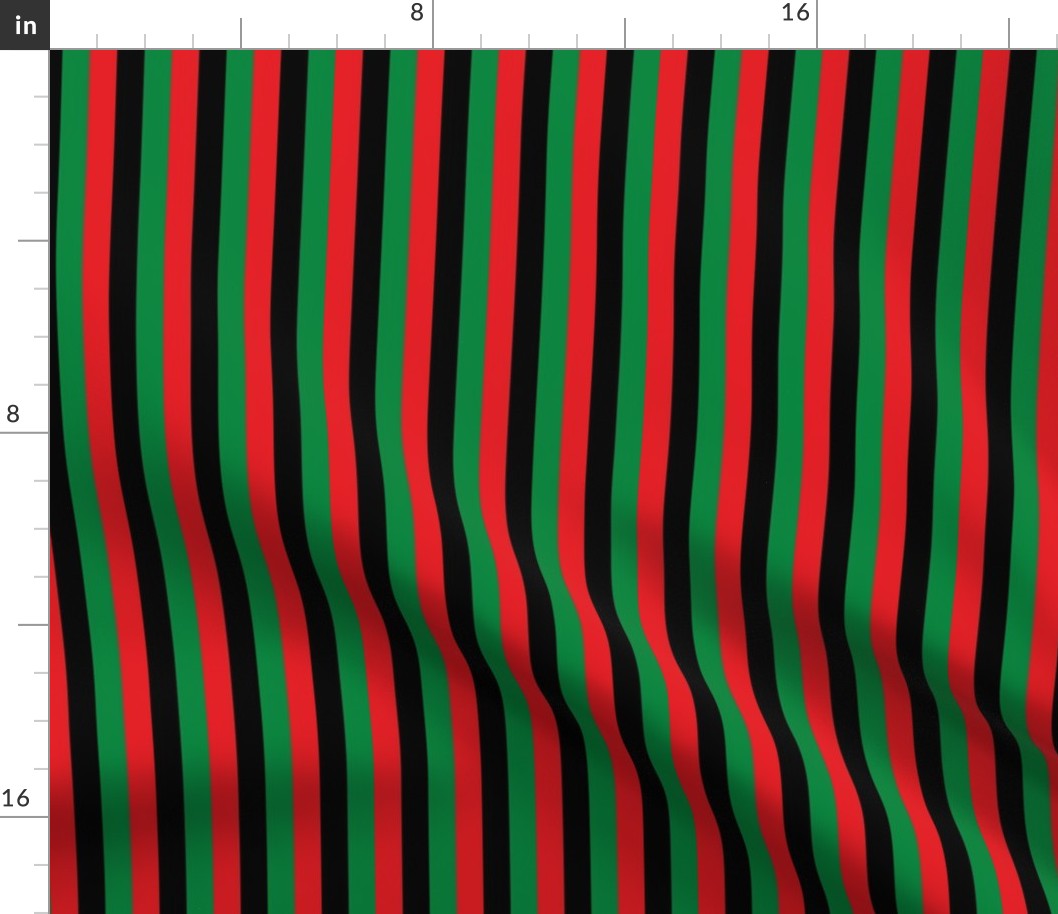 Red, Black, Green Pan African Flag Vertical (Half Inch)