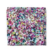 Oversize Rainbow Sequins Photographic Pattern Seamless