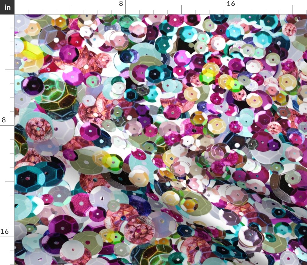 Oversize Rainbow Sequins Photographic Pattern Seamless