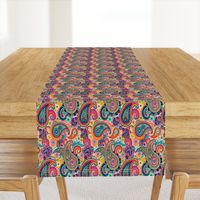 Multicolor Paisley Seamless Pattern on Orange