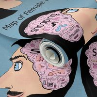 map of female and male brain, adult content, small scale, pink blue black