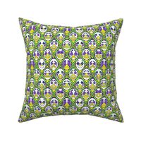 Yellow Green and Purple Vintage Clowns