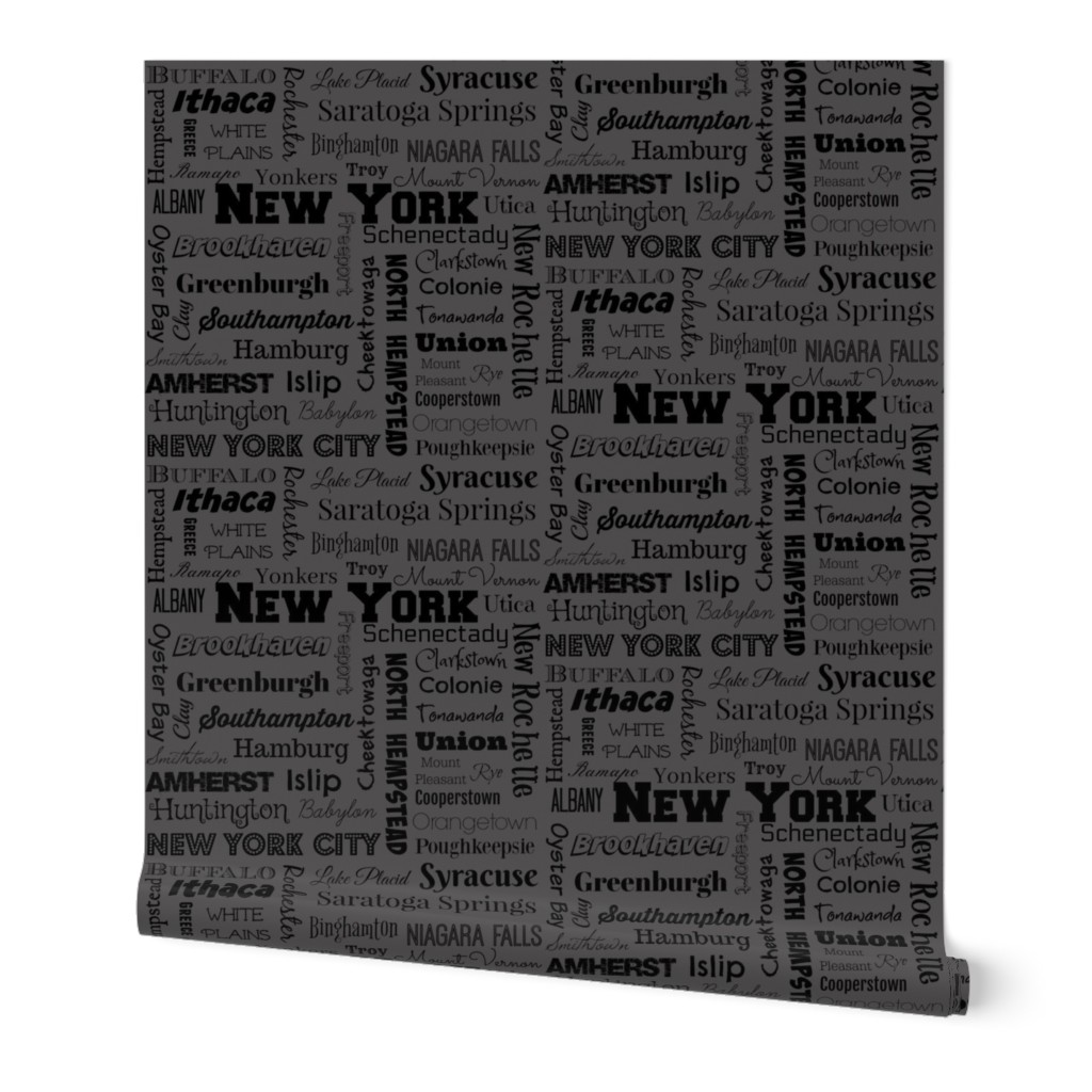 New York cities, dark gray