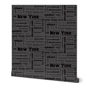 New York cities, dark gray