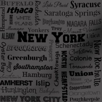 New York cities, dark gray