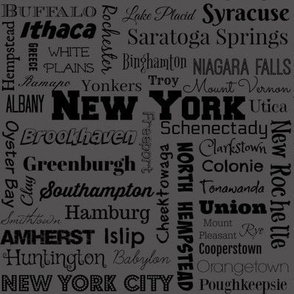 New York cities, dark gray