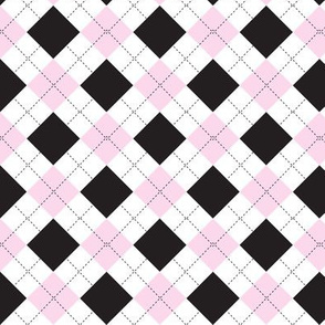 Argyle pink and black